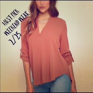 V-neck casual blouse